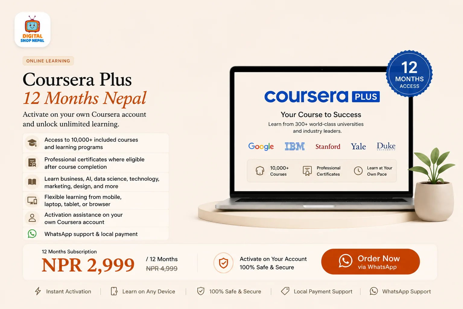 Coursera Plus 12 Months Subscription - Own Account Activation